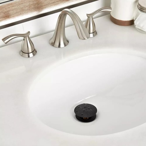 Industriell Matt Schwarz Chrom Gefäß Waschbecken Abfluss Pop Up Stopper mit Det... - Bild 3 von 3