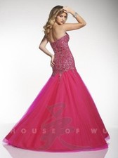 Panoply 14645 Hot Pink Panoply Mermaid Pageant Gown Dress sz 12 FLASH SALE NWT