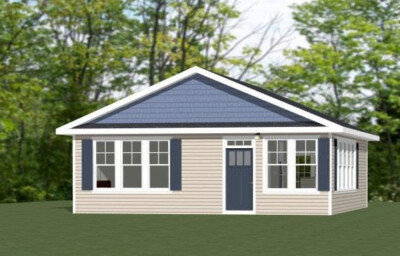 28x32 House -- 2 Bedroom 1 Bath -- 848 sq ft -- PDF Floor Plan -- Model 3B