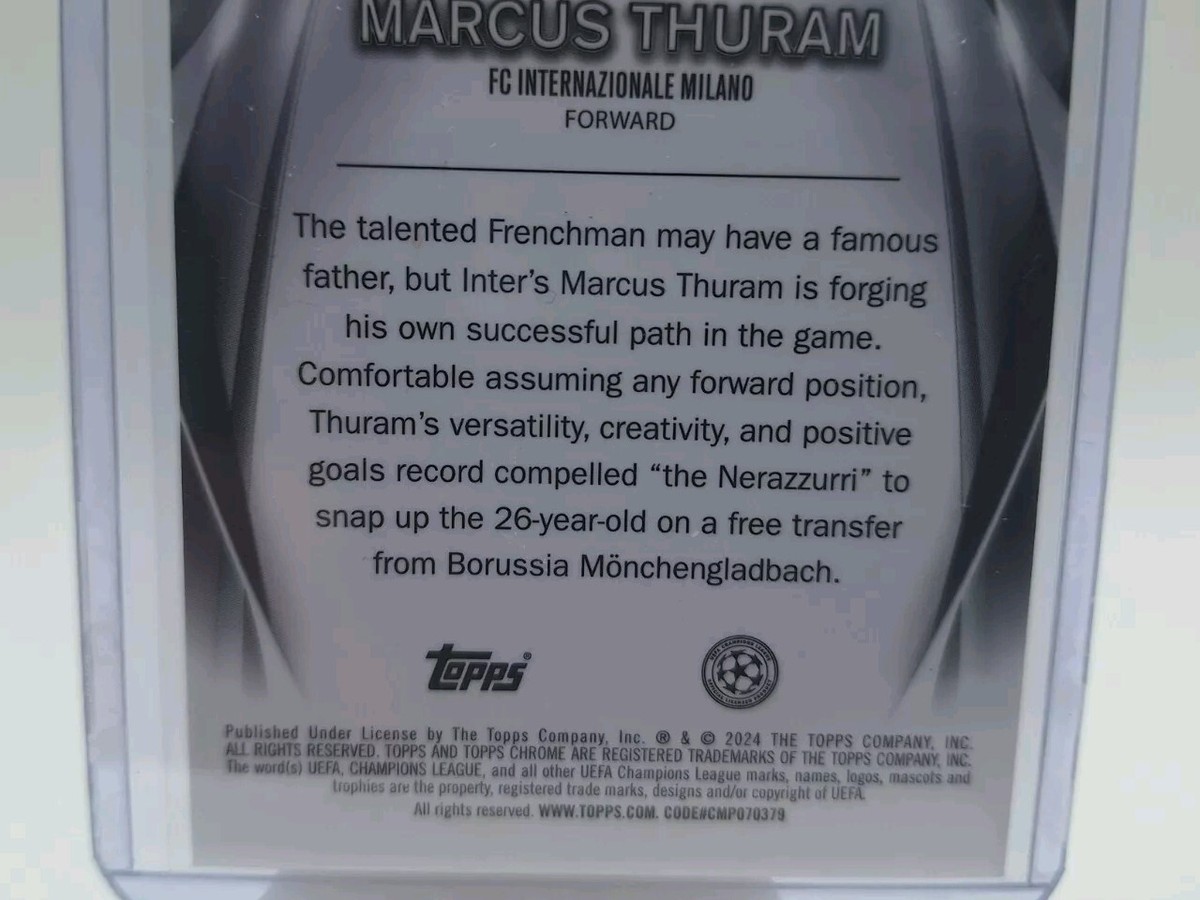 22-23 Topps Marcus Thuram インサート THE MAN 2023-24 Topps UEFA Summer Signings Inter Milan Marcus Thuram