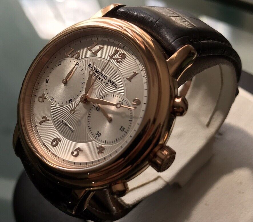 Men's Genuine Raymond Weil Geneve Maestro Rose Gold Chronograph