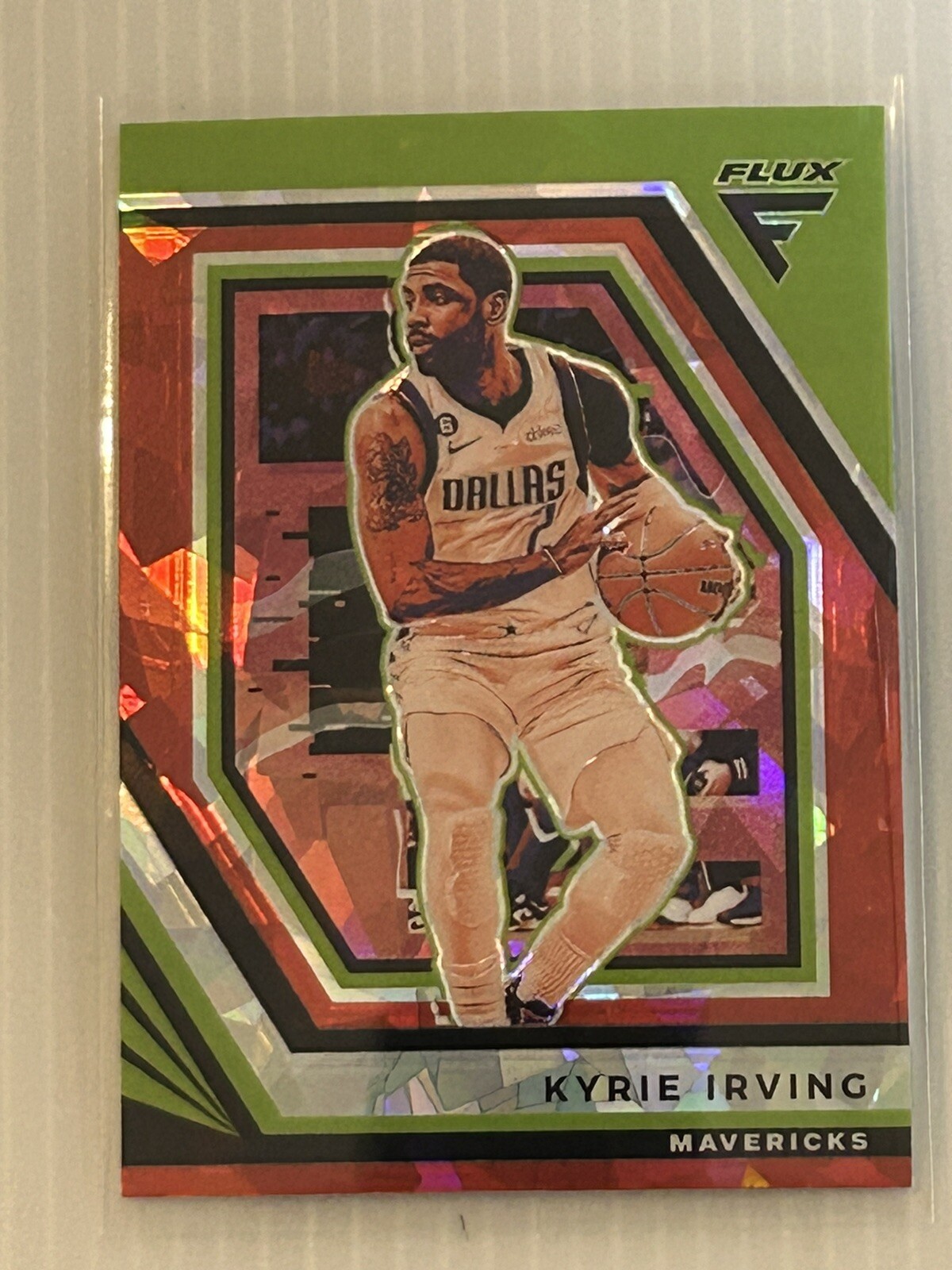 2023-24 Flux Red Cracked Ice Prizm #142 Kyrie Irving Dallas Mavericks Duke