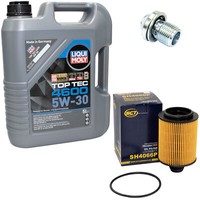 MotoröL Set 5W-30 5 Liter + ÖLfilter SH 4066 P + Schraube FüR Opel Astra Saab