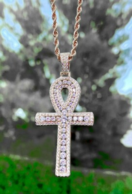 Men 925 Sterling Silver Iced Religious 