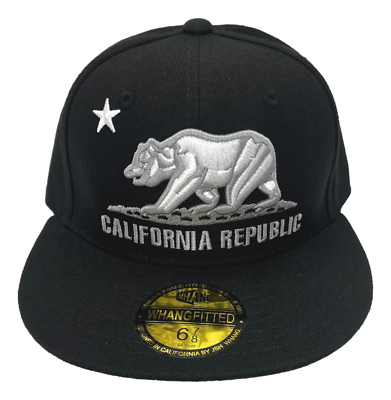 Fitted California Republic Cali Bear Flag Flat Bill Snapback  display picture 3