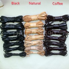 Flat Cow Real Leather Finding Cord String Lace Rope Natural / Black / Coffee