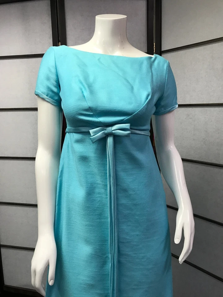 60-е винтажное дизайнерское синее макси-платье Emma Domb, рокабилли, ретро, пин-ап - Изображение 3 из 4