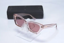 NEW Alexander McQueen Pink Translucent Cat Eye Sunglasses MQ0345S 005 52/18/135