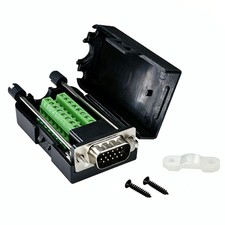 DB15 Male Breakout Board 3 Row Solderless Terminal Block for VGA DIY