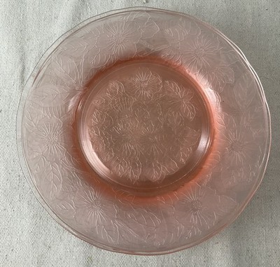 MacBeth-Evans Pink Depression Glass Dogwood Pattern Plate (8 Inch) lot of 6