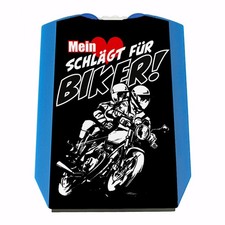 Motorrad Parkscheibe mit Biker Motiv in schwarz mit 2 Einkaufswagenchips