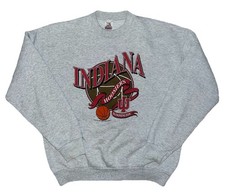 Vtg 90 Indiana University IU Hoosiers Basketball Logo Sweatshirt XL -STAINS