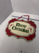 Christmas Wall/Door hanging decor Wooden sign with candycane "Merry Christmas "