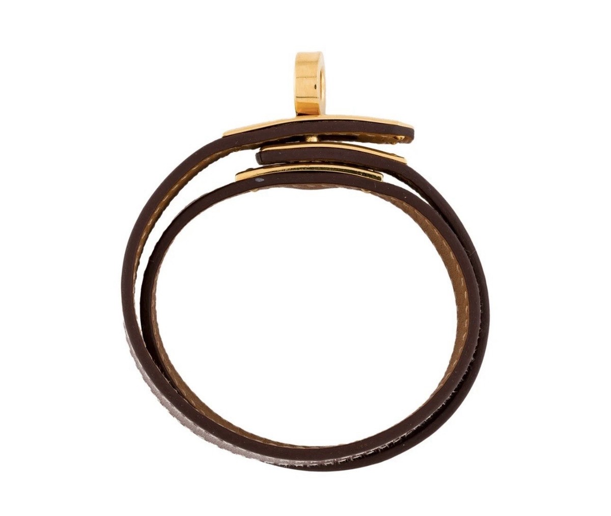 Auth Hermes Bangle Bracelet Brown #323331H20B Hermès Clic H Enamel Bracelet - Brown Bangle, Bracelets  main image 3