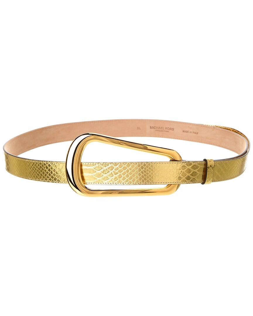 Майкл Корс Коллекции Organic Пряжки Петли С Тиснением Под Крокодила Кожаный Ремень Женские 19090₽