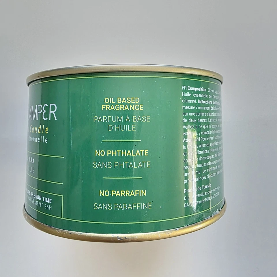 Happy Camper Citronella Candle 100% Natural Wax. 26 hours of burn. - Image 2 of 3