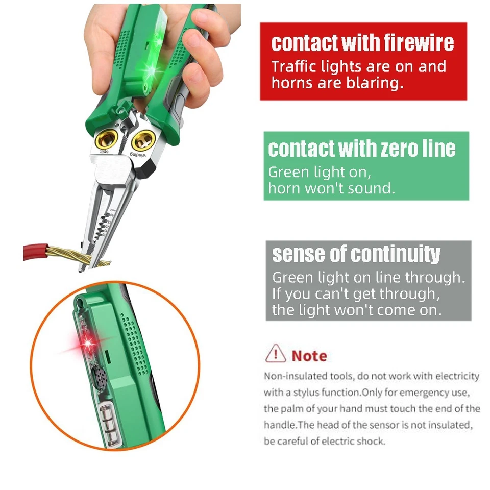 8 In 1 Wire Strippers with Voltage Tester, Cable Strippers/Cutters with Plier, - Image 2 of 4