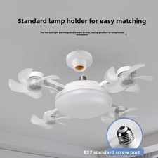 LED Ceiling Fan Light with Remote Quiet E27 Socket Bedroom Home Ceiling Lamp