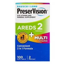 Bausch & Lomb PreserVision AREDS 2 + Multivitamin Softgels, 100 Ct