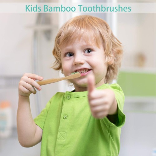 Durable Bamboo Toothbrushes for Kids - 10-Piece Soft Bristle Set in Fun Colors - Picture 8 of 9