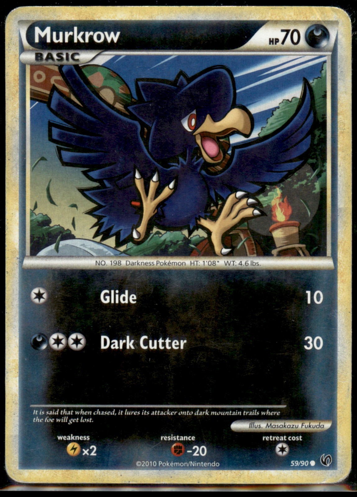 Pokémon Murkrow - 59/90 Reverse Holo TCG HGSS Undaunted