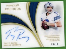 2019 Panini Immaculate Collection Immaculate Records Auto Tony Romo /10