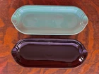 Fiestaware Black & Sea Mist Green 9.5" Corn Cob Relish Trays Set of 2 HLC