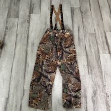 Vintage Cabela's Dry-Plus Hunting Pants Men XL Camo Suspender Made in USA READ