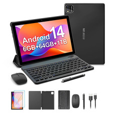 Android 14 Tablet Set with Keyboard 10.1" 6GB RAM 64GB ROM Choose Your Color