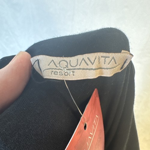 Aquavita Resort Black Ruffle Bodice Dress Silk Blend Made in Italy Large X Large - Picture 14 of 15