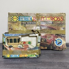Vintage Scalextric Rally Cross C579 Set & Auto Start Accessory C275 Bundle Rare