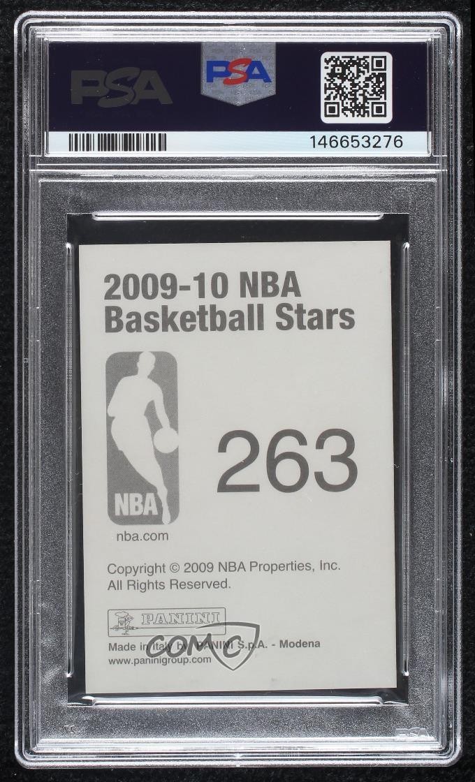 2009-10 Panini Album Stickers Stephen Curry #263 PSA 6 Rookie RC view 2
