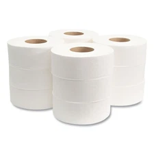 Morcon Paper 129X 2-Ply 3.3" x 500 ft. Jumbo Bath Tissue - White (12/Carton) New