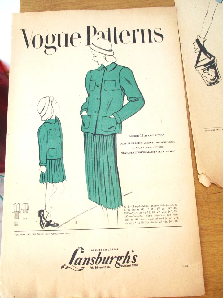 Lote de 9 folletos Vogue patrones volantes noticias de moda (One is Simplicity 1940) Foto 2 de 4