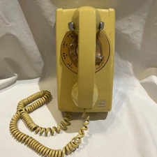 Yellow Vintage Bell System Western Electric Rotary Wall Phone