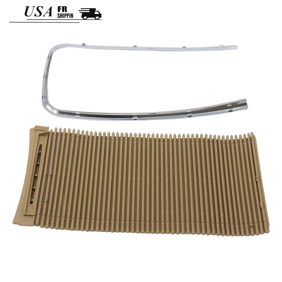 For 2009-13 Buick LaCrosse Beige Center Console Roller Blind Cover+Plating Trim - Image 4 of 4