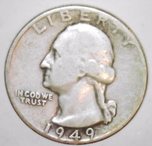 1949 D Washington Quarter -Very Good - 90% Silver - Circulated -  (  G80 )
