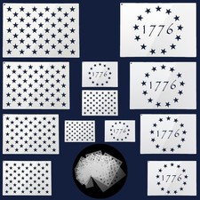 Anley 12 Pcs American Flag Stencil Set 50 Stars  1776 Betsy Ross Flag Template