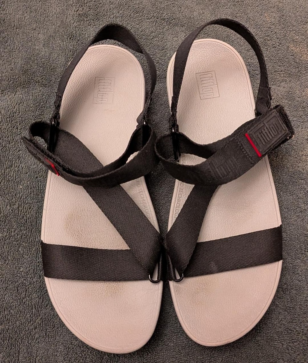 Fitflop Black Surfa Cross Ankle Heel Strap Sandals Women display picture 1