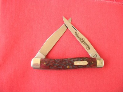 PARKER-FROST ''SCHRADE'' 1978-3  JOHNNY MUSKRAT 2 BLADE  RED BONE HANDLES 1978