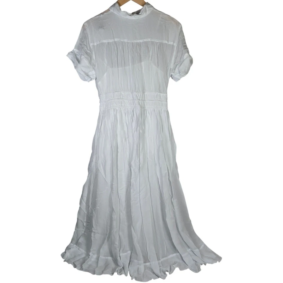 J. Crew Elena Camisa-Vestido en Gasa Blanco 8 BY930 Foto 2 de 4