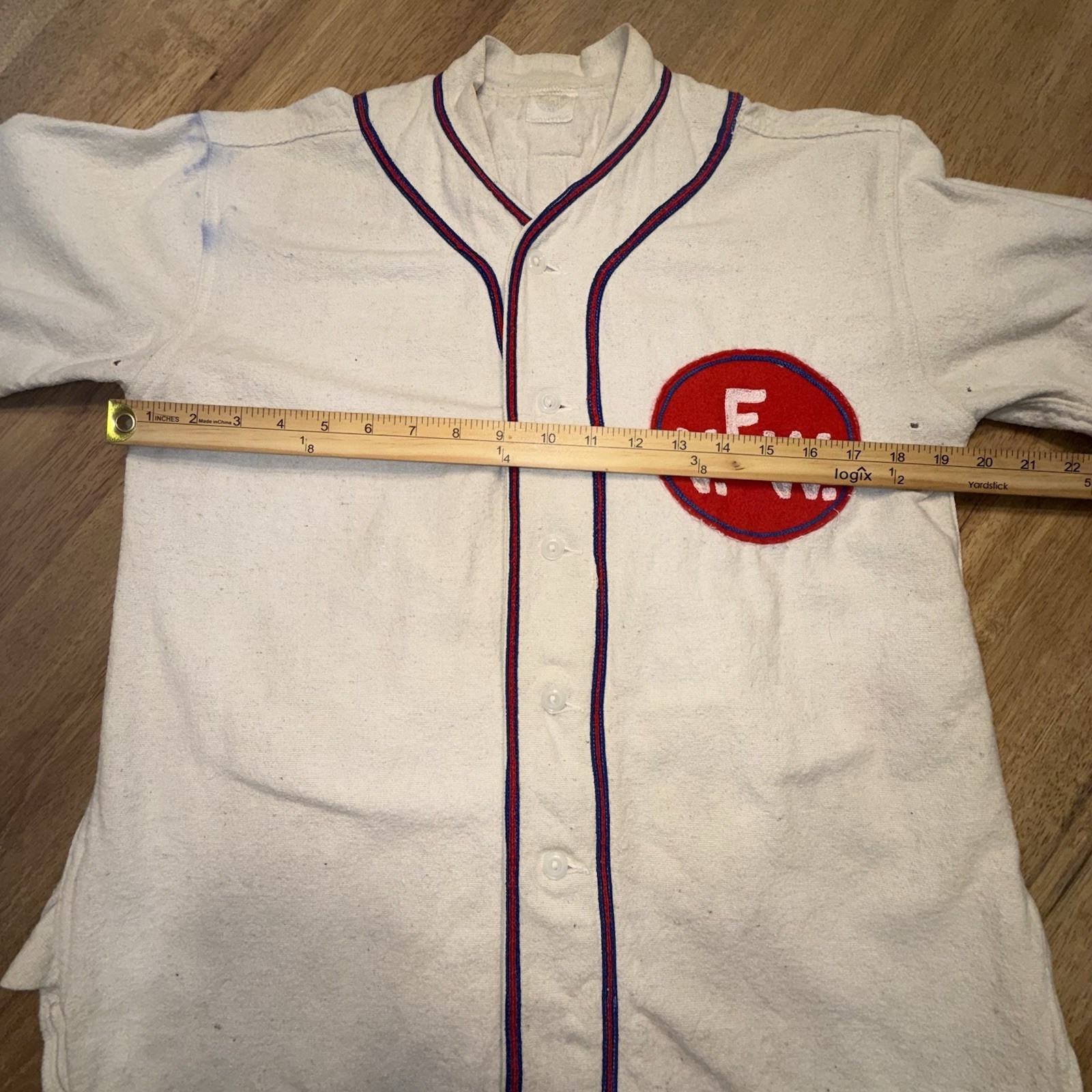 Vintage 1950s Baseball Jersey Flannel VFW Orwell Ohio Orwell Implement