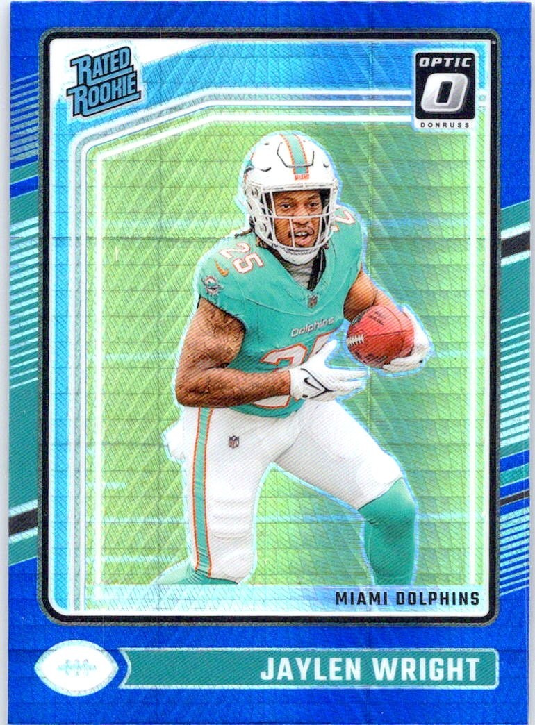 2024 Panini Optic - Rated Rookie Jaylen Wright #249 Blue Hyper Prizm (RC)