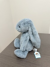 AUTHENTIC    NWT Jellycat Medium Bashful Dusky Blue Bunny 12  - Retired 