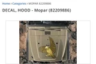 Nos 1997-2013 Jeep Hood Golden Eagle Decal # 82209886 Sealed box. Discontinued