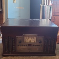 Brown Crosley CR74 Record, CD, Cassette Player and AM/FM Radio