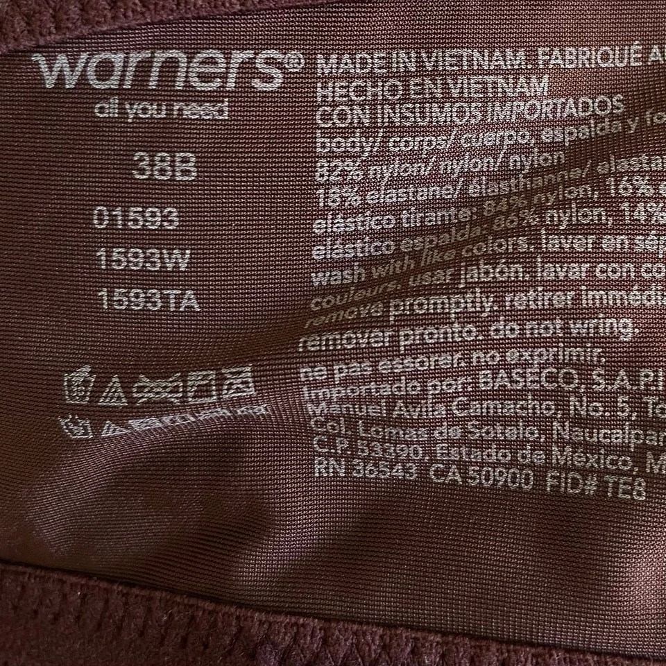 WARNERS TODO LO QUE NECESITAS NUEVO SIN ETIQUETAS Camiseta Sujetador Púrpura Estampado Animal Talla 38B Ajustable Foto 4 de 4