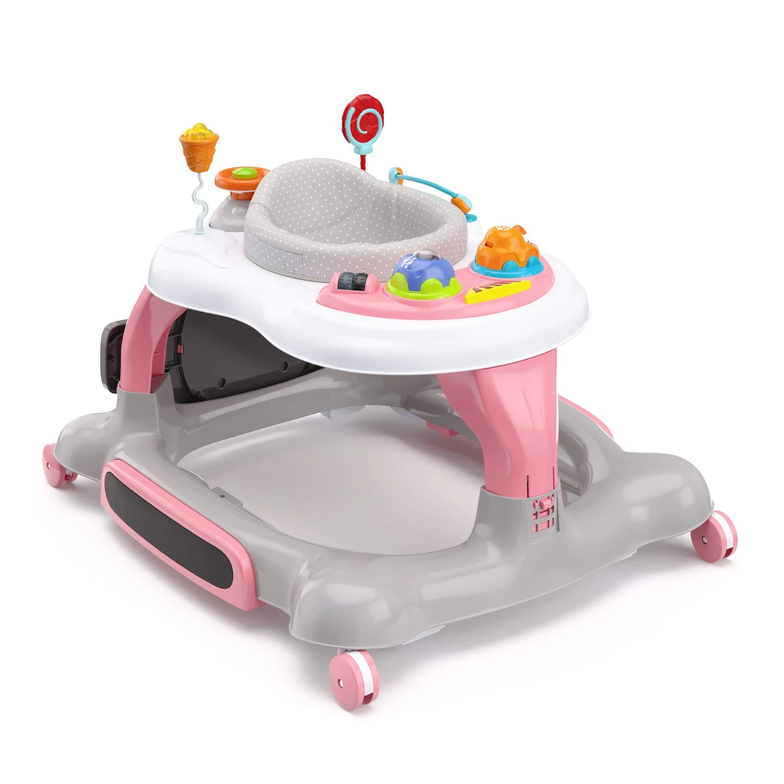 Storkcraft 3 in 1 Activity Walker with Jumping Board and Feeding Tray Pink