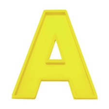 Silicone Resin Letter Mold 3D Mold for Epoxy Resin Art Large A Yellow 6inch