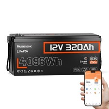 12V 320Ah 300Ah LiFePO4 Lithium Battery 15000 Cycle 250A BMS RV Solar Off-grid